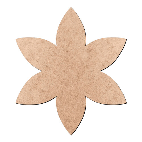 Recorte Flor Lisa 6 Pétalas / MDF 3mm