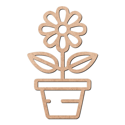 Recorte Vaso Flor Vazada / MDF 3mm