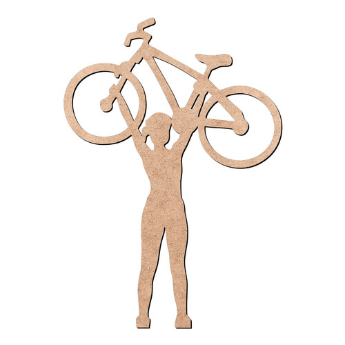 Recorte Mulher Levantando Bike / MDF 3mm