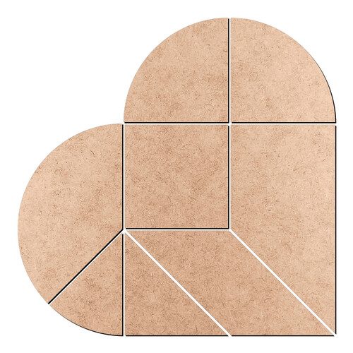 Recorte Tangram Coração / MDF 3mm