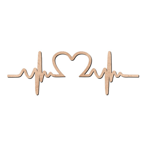 Recorte ECG Coração / MDF 3mm