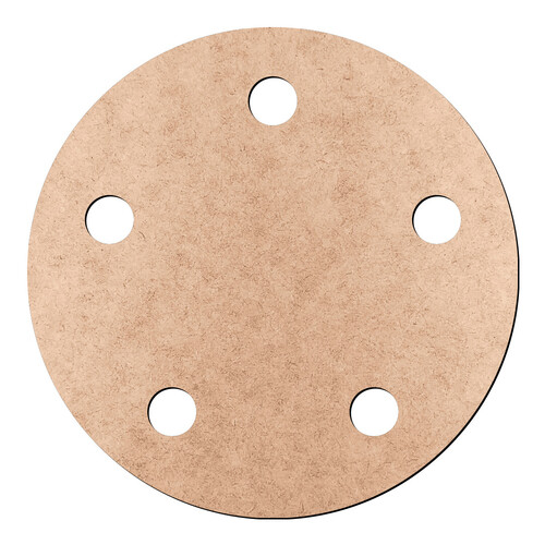 Recorte Placa Redonda 5 Furos / MDF 3mm