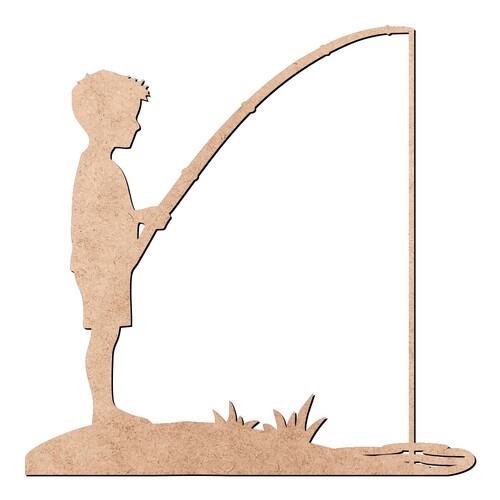 Recorte Menino Pescando / MDF 3mm