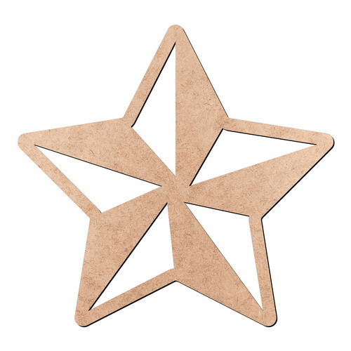 Recorte Estrela Vazada / MDF 3mm