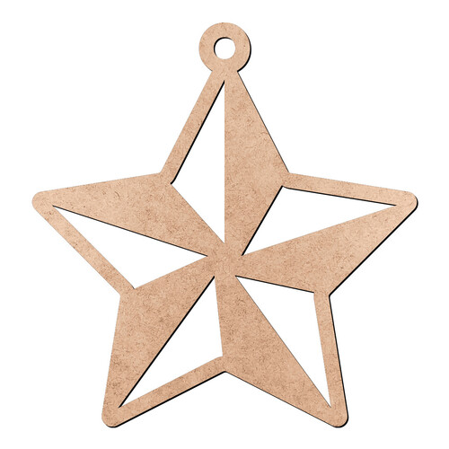 Recorte Estrela Vazada Furinho / MDF 3mm