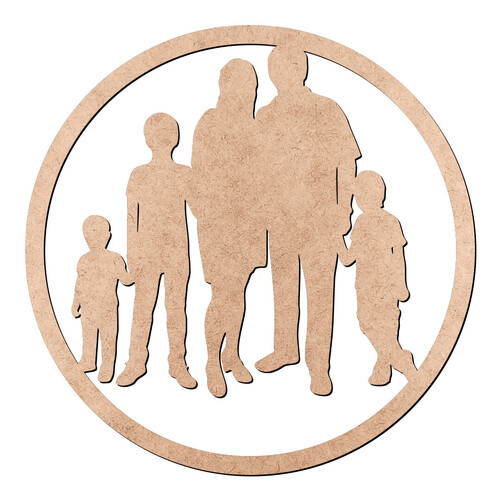 Recorte Guirlanda Casal Três Filhos / MDF 3mm