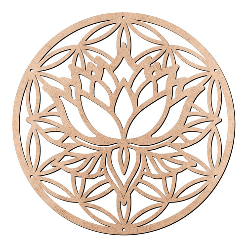 Recorte Mandala Flor Lótus Furinhos / MDF 3mm