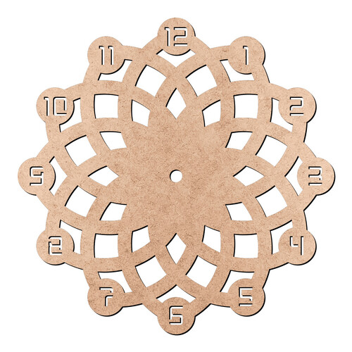 Recorte Relógio Mandala / MDF 3mm