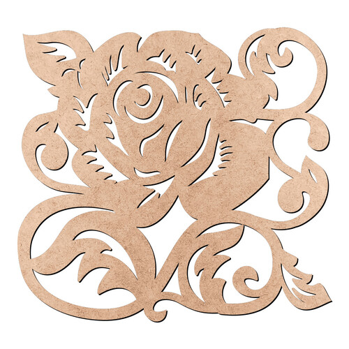 Recorte Rosa Arabescos / MDF 3mm