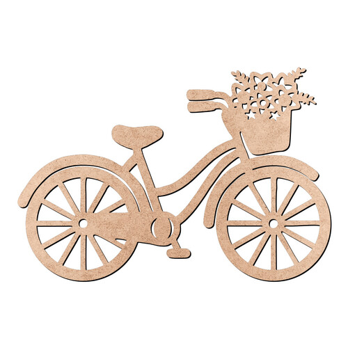 Recorte Bicicleta Cesto Flor / MDF 3mm