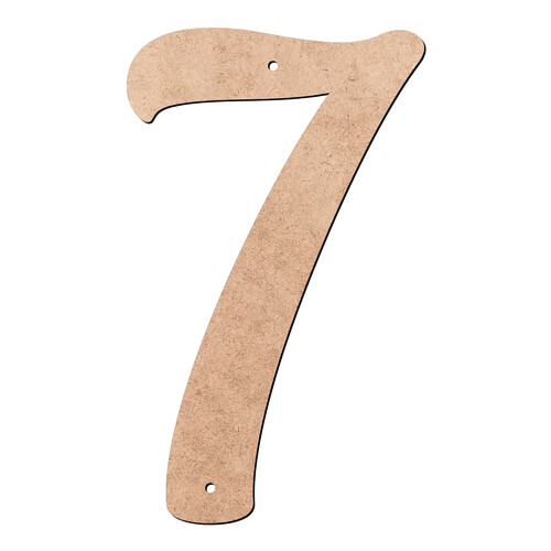 Recorte Número 7 Dois Furos / MDF 3mm