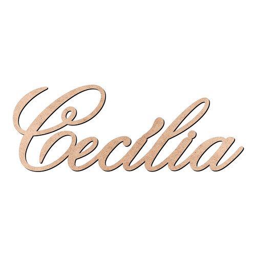 Recorte Cecília Old Script / MDF 3mm