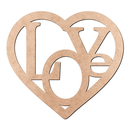 Recorte Coração Love / MDF 3mm