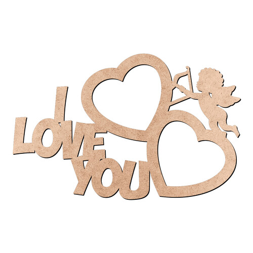 Recorte Corações I Love You / MDF 3mm