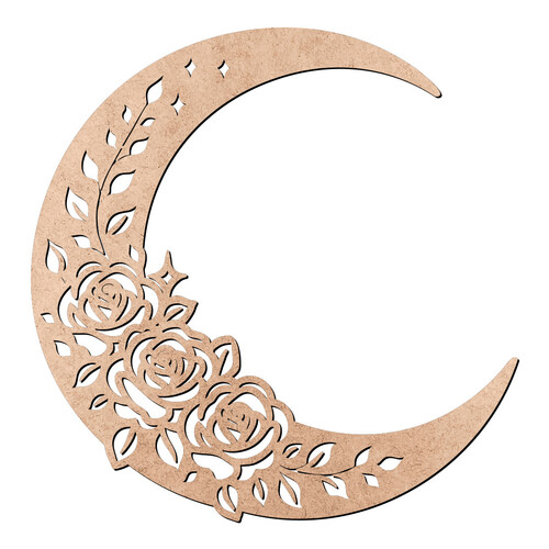 Recorte Lua Rosas / MDF 3mm