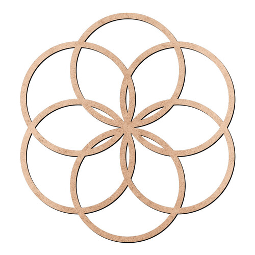 Recorte Mandala 6 Círculos / MDF 3mm