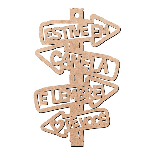 Recorte Placa Canela Lembrei Vc / MDF 3mm