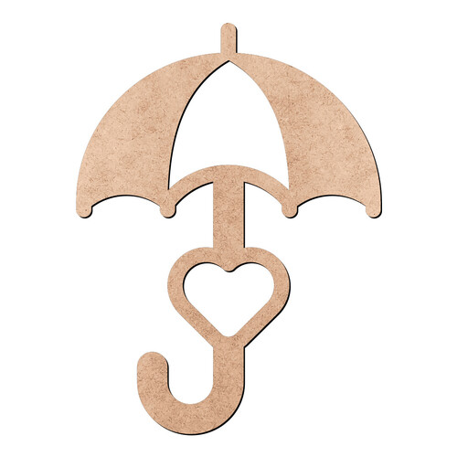 Recorte Guarda Chuva Coração / MDF 3mm