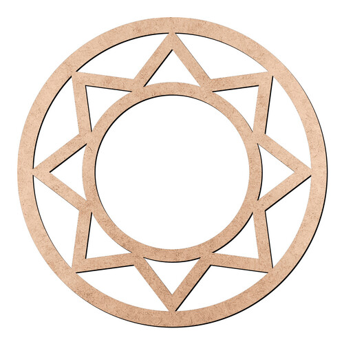 Recorte Estrela 8 Pontas Aro / MDF 3mm