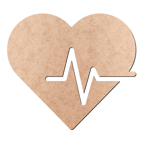 Recorte Coração ECG / MDF 3mm
