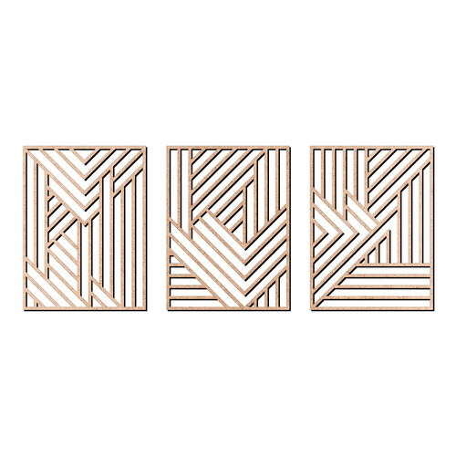 Recorte Trio Quadros Geométricos / MDF 3mm