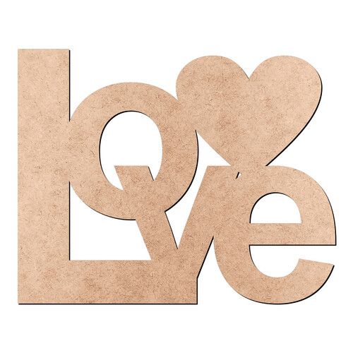 Recorte Love Coração / MDF 3mm