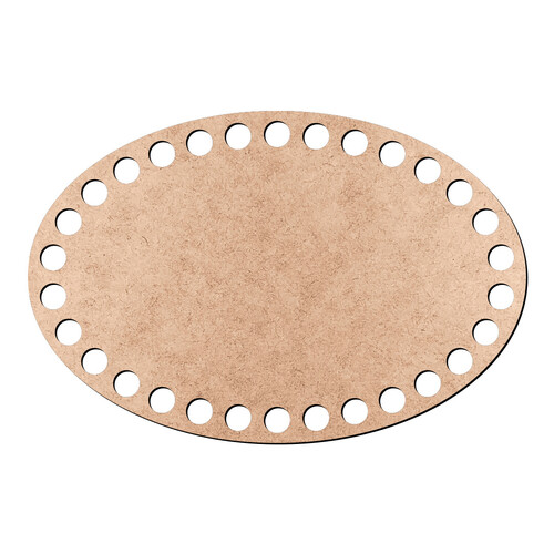 Recorte Base Oval Cesto Malha 10 x 15 cm / MDF 3mm