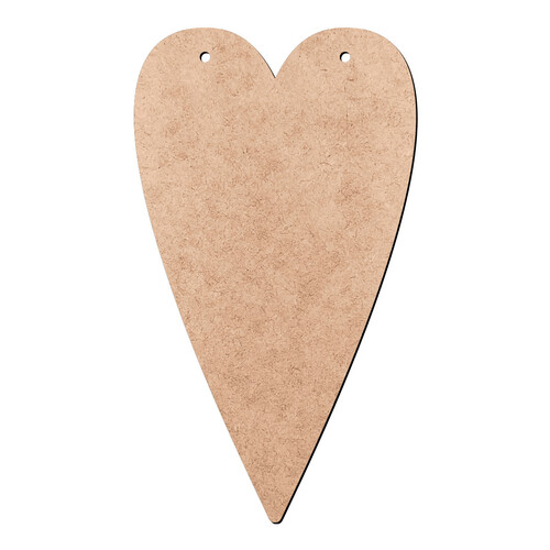 Recorte Coração Dois Furos / MDF 3mm