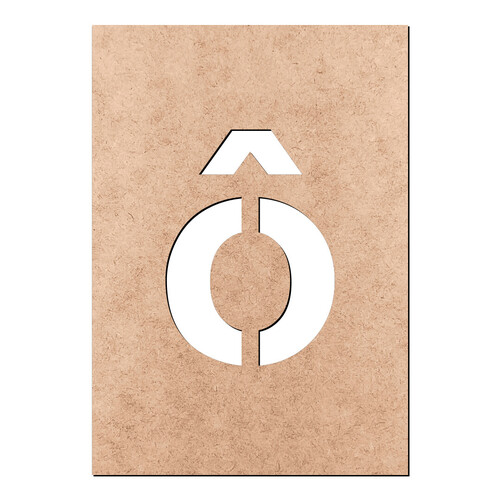 Recorte Letra ô Arial Stencil Min / MDF 3mm