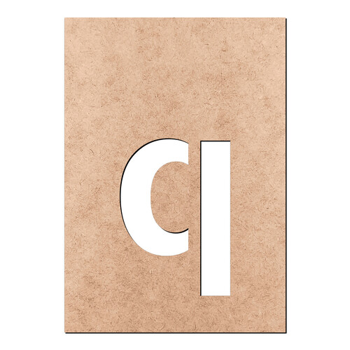 Recorte Letra q Arial Stencil Min / MDF 3mm