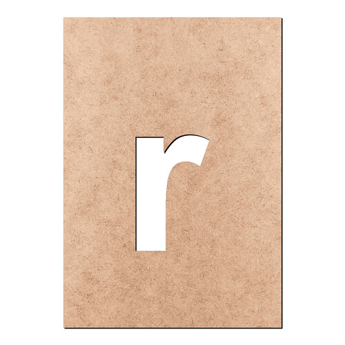 Recorte Letra r Arial Stencil Min / MDF 3mm