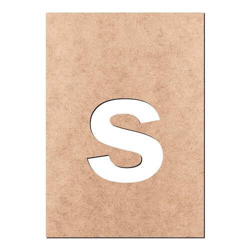 Recorte Letra s Arial Stencil Min / MDF 3mm