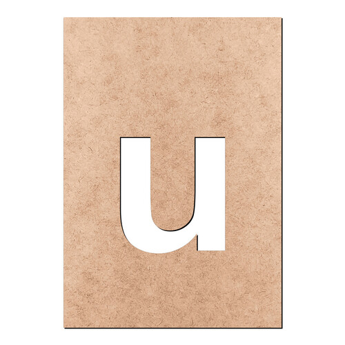 Recorte Letra u Arial Stencil Min / MDF 3mm