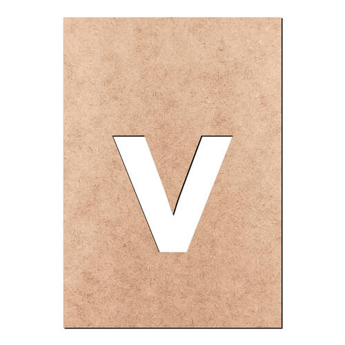 Recorte Letra v Arial Stencil Min / MDF 3mm