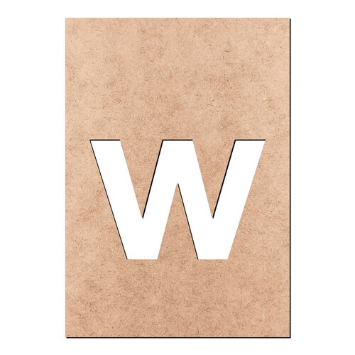 Recorte Letra w Arial Stencil Min / MDF 3mm