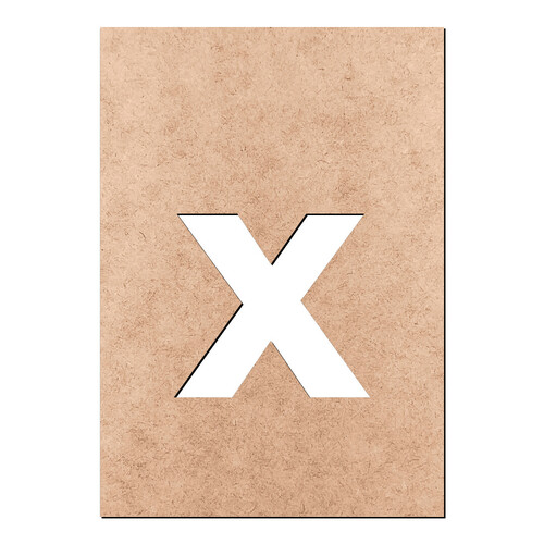 Recorte Letra x Arial Stencil Min / MDF 3mm