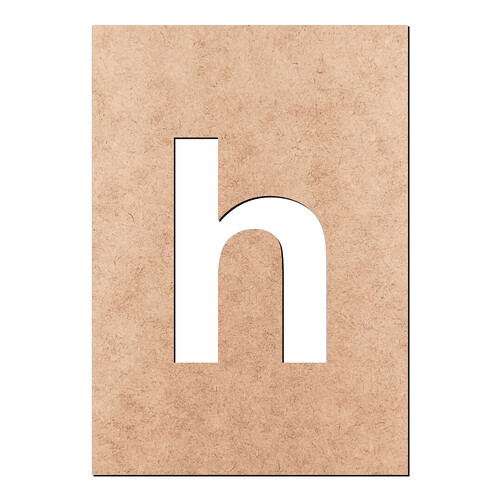 Recorte Letra h Arial Stencil Min / MDF 3mm