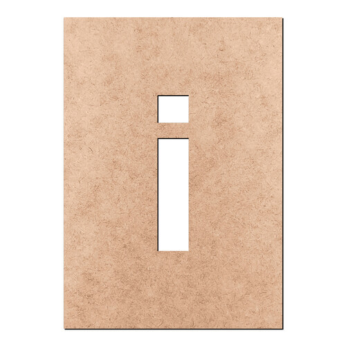 Recorte Letra i Arial Stencil Min / MDF 3mm