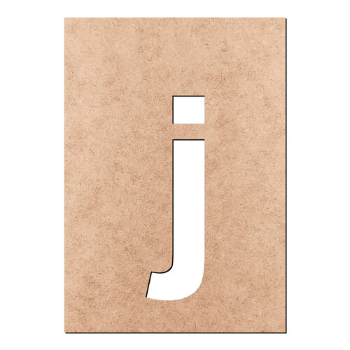 Recorte Letra j Arial Stencil Min / MDF 3mm