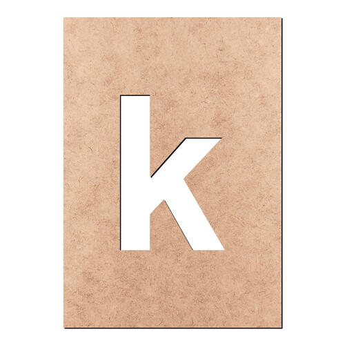 Recorte Letra k Arial Stencil Min / MDF 3mm