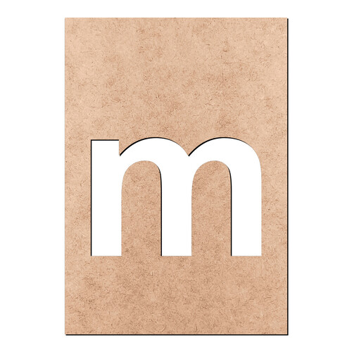 Recorte Letra m Arial Stencil Min / MDF 3mm