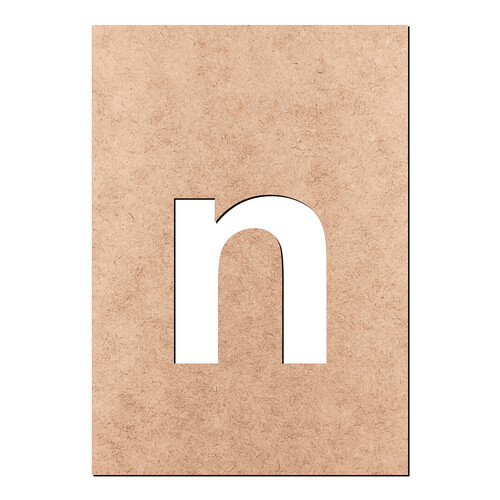 Recorte Letra n Arial Stencil Min / MDF 3mm