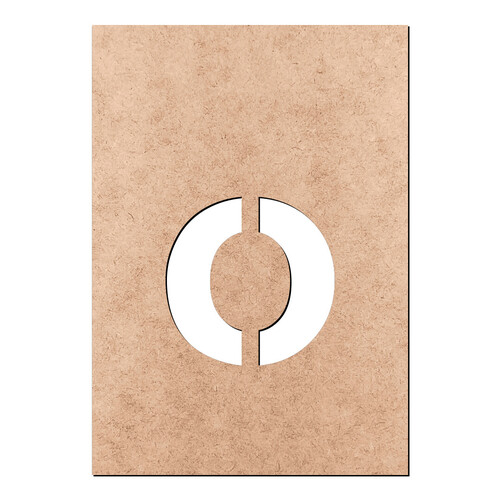 Recorte Letra o Arial Stencil Min / MDF 3mm