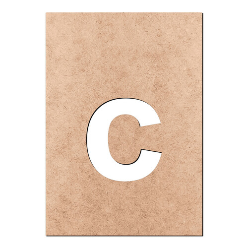 Recorte Letra c Arial Stencil Min / MDF 3mm