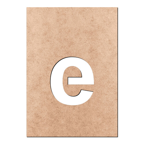 Recorte Letra e Arial Stencil Min / MDF 3mm