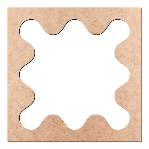 Recorte Moldura Quadrada Ondulada Interna / MDF 3mm