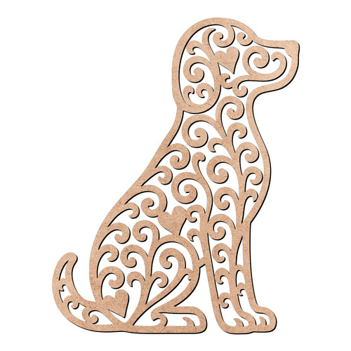 Recorte Cachorro Arabescos / MDF 3mm
