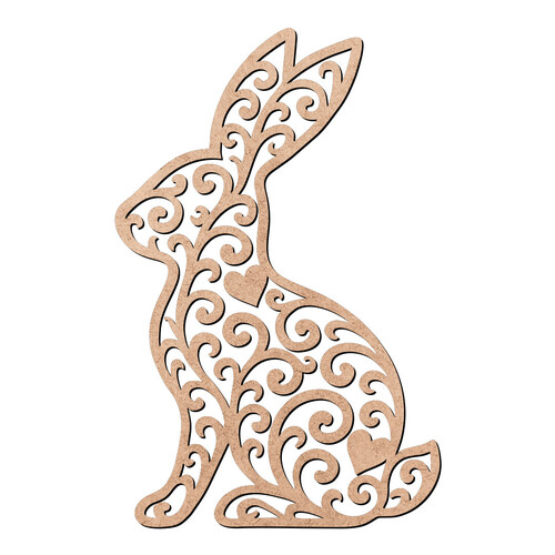 Recorte Coelho Arabescos / MDF 3mm