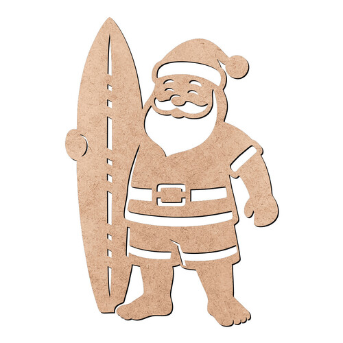 Recorte Papai Noel Surfista / MDF 3mm