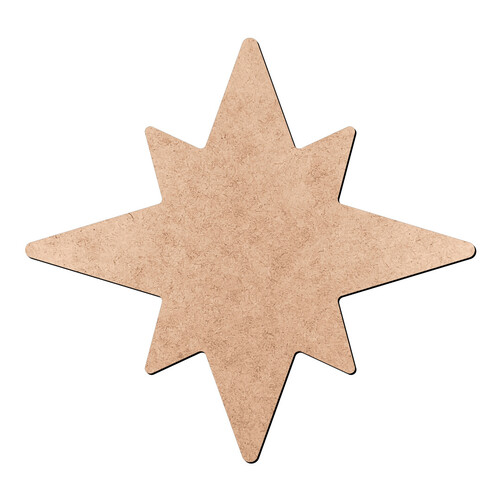 Recorte Estrela Oito Pontas / MDF 3mm